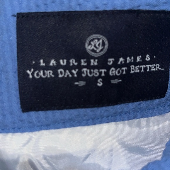 Lauren James  Corbin Dress Delta blue NWT strapless  tie back pleated skirt Sz S - Picture 12 of 13